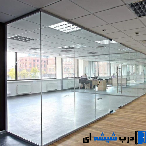 طراحی و اجرای پارتیشن شیشه ای فریم لس در سعادت آباد