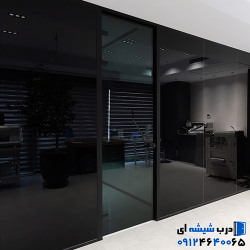 اجرای پارتیشن شیشه دودی مدرن در دفاتر ونک