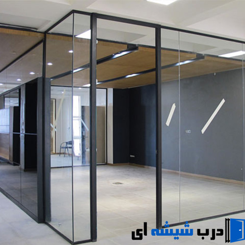 طراحی و اجرای پارتیشن شیشه ای فریم لس در سعادت آباد