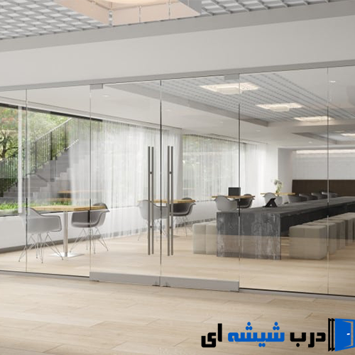 طراحی و اجرای پارتیشن شیشه ای فریم لس در سعادت آباد