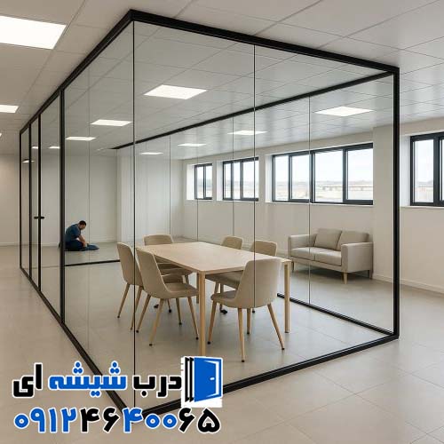 پارتیشن شیشه ای فریم لس برای شرکت‌ های تجاری تهران